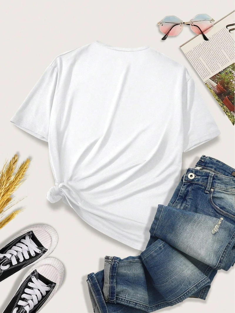 لعبة يوم كرة القدم الجرافيك القطن المرأة تي شيرت أزياء العلامة التجارية الصيف جولة الرقبة بسيطة عارضة قصيرة الأساسية أعلى المحملة نمط منتظم