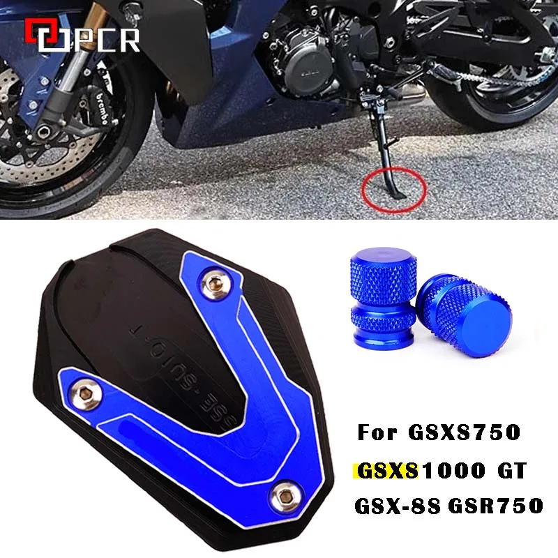 Fit For Suzuki GSXS 750 GSX-S 1000 1000 GT GSX-8S GSR 750 GSX750 Motorcycle Side Stand Enlarge Extension Tire Valve Air Caps