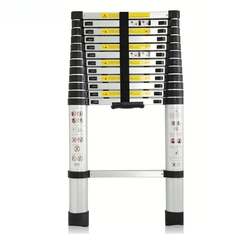 126 inches/3.2 meters/10.5 feet aluminum 11-step telescopic ladder foldable, space-saving and easy to store