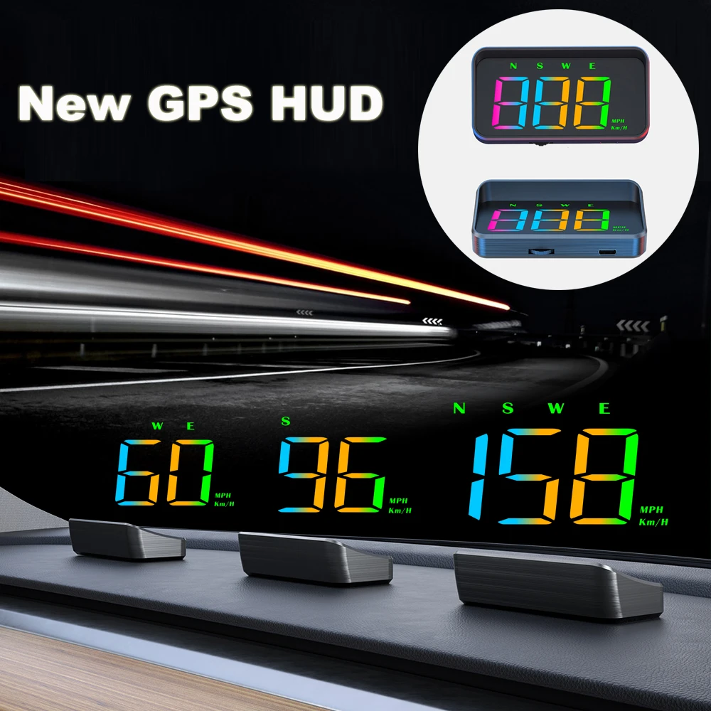 M2s auto hud gps head up display carro led digital colorido velocímetro velocidade alarme pára-brisa projetor para veículos