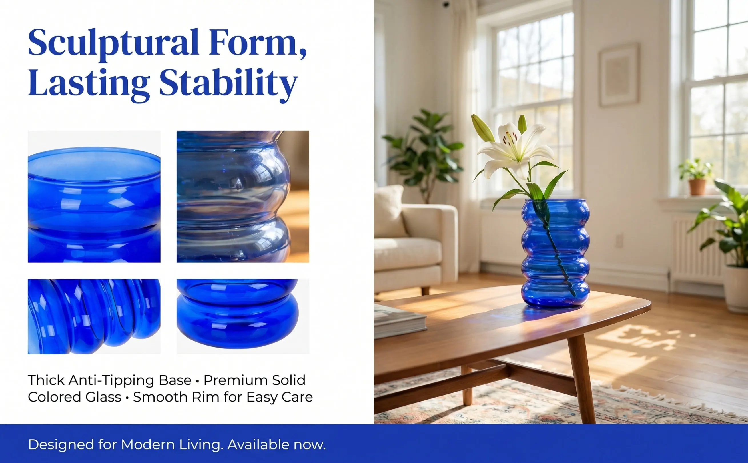 Glass Vase Flower Container for Desktop TV Cabinet Bookshelf Coffee Table Wine Cabinet Simple Elegant Flower Arranging Holder