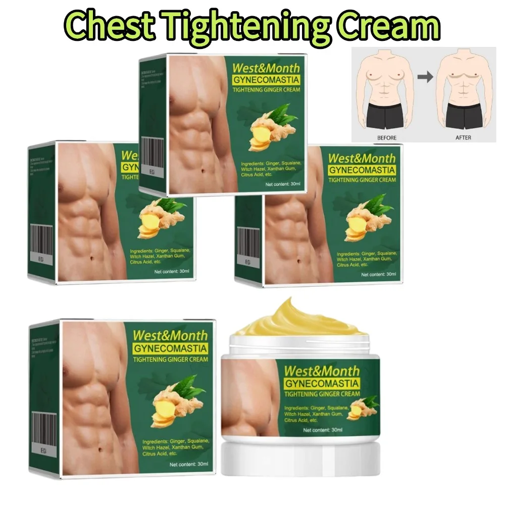 Men Chest Massage Cream Ginger Tightening Skin Nourishing Firming Face Body Care Creams Daily Moisture Liquid Cosmetics 30ml