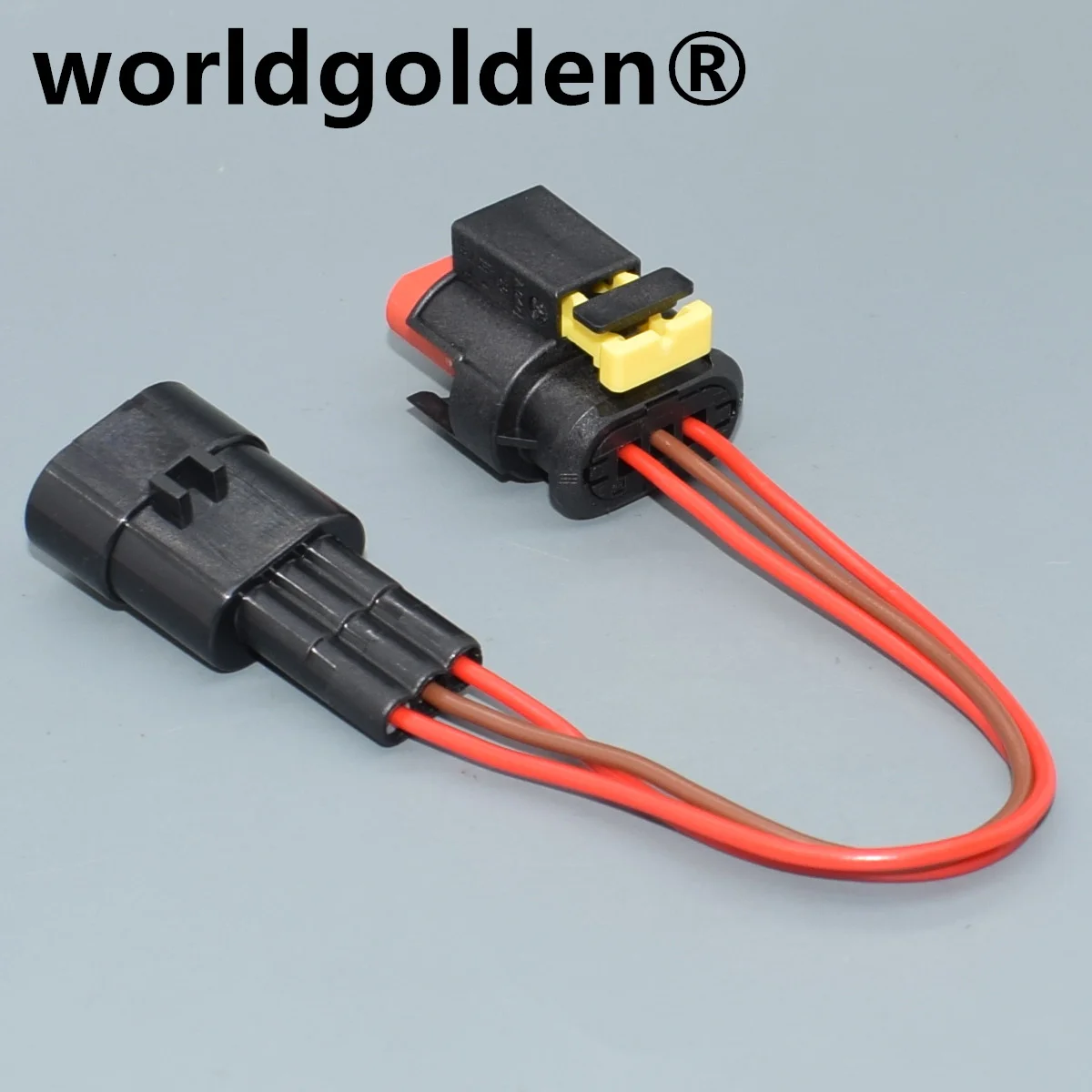 worldgolden 3 Pin 284425-1 284426-1 Waterproof Automotive Connector Sealed Sensor Socket Fuel Diesel Injector Ignition Coil Plug