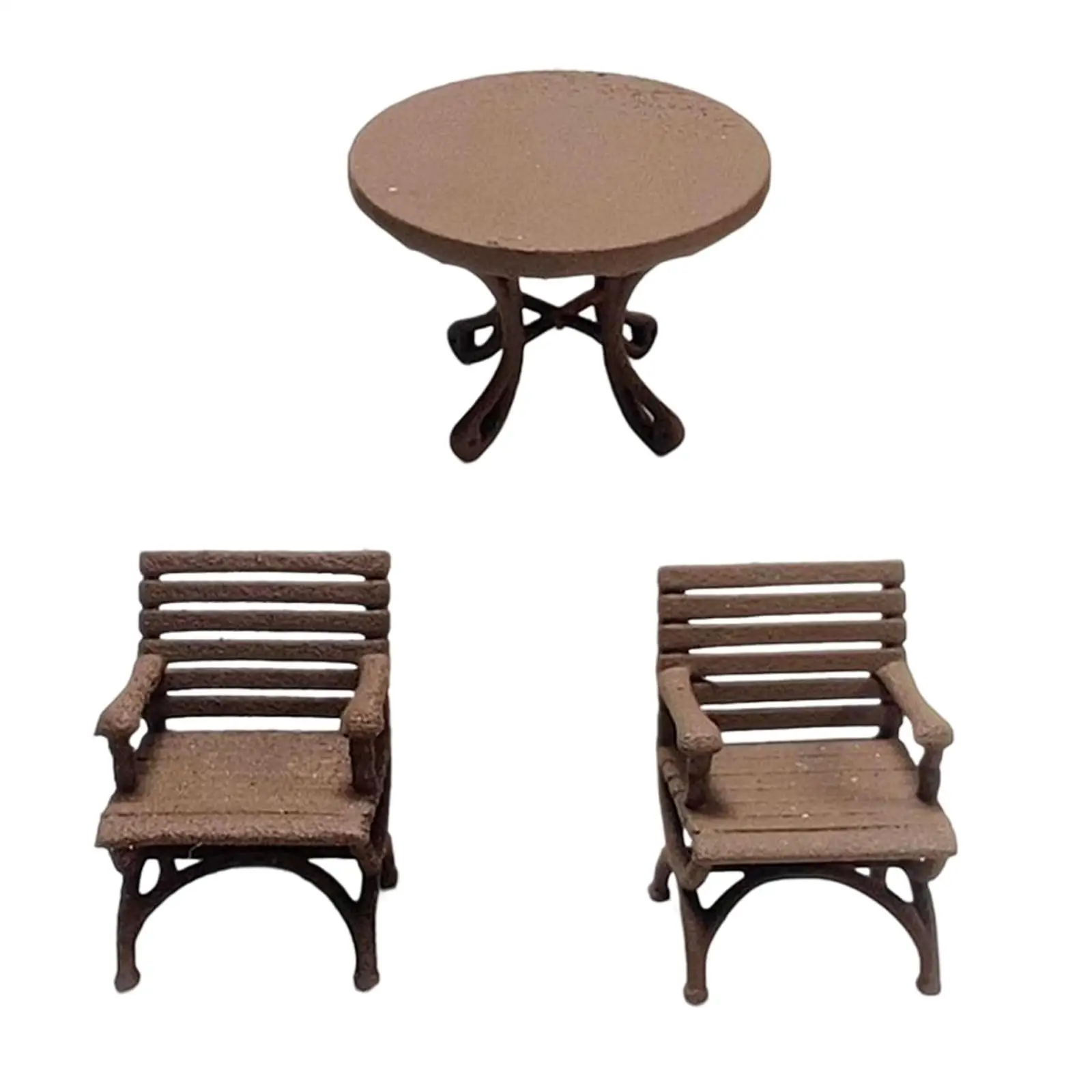 1-64-mini-ornamentos-moveis-kit-de-mesa-e-cadeira-de-resina-em-miniatura-marrom