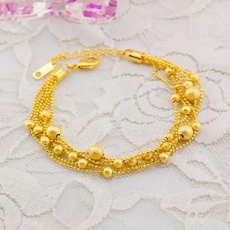 Like real  Gift Ring Vietnam Sand Bracelet Women's Happiness Bride Purple Flower Gold Plated Jewelry Versatile