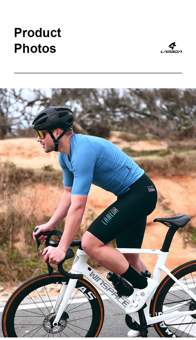 LAMEDA Herren-Radlerhose mit Stoßdämpfungspolster MTB-Shorts Rennrad-Kurzhose Sommer-Fahrradbekleidung Fahrradkleidung für Männer – Detail 14