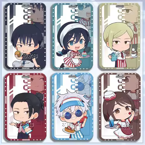 Anime Jujutsu Kaisen Itadori Yuji Satoru Gojo Card Protector ID Card Holder Neck Strap Pendant Work Credential Case