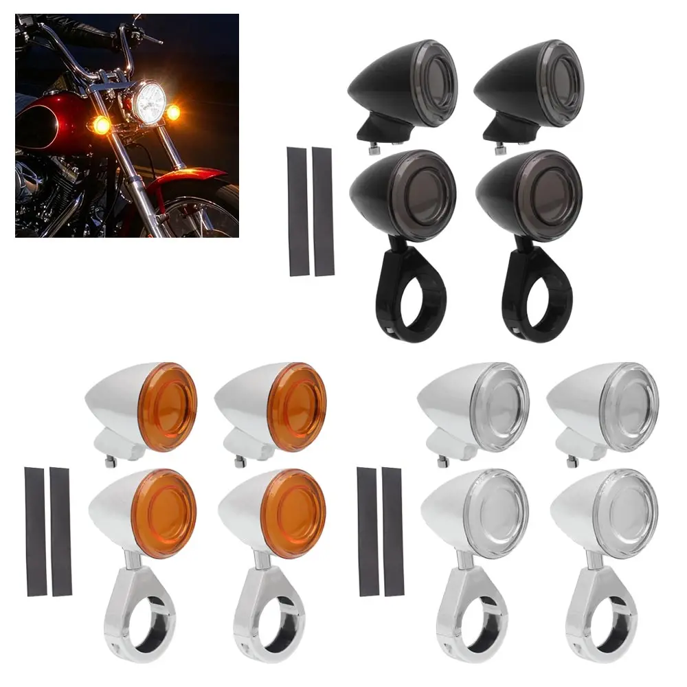 2 Pair LED Turn Signal Lights ABS Motorcycle For Harley Iron Sportster XL 883 1200 Roadster Dyna Softail FLSTC 1982-2021 Parts
