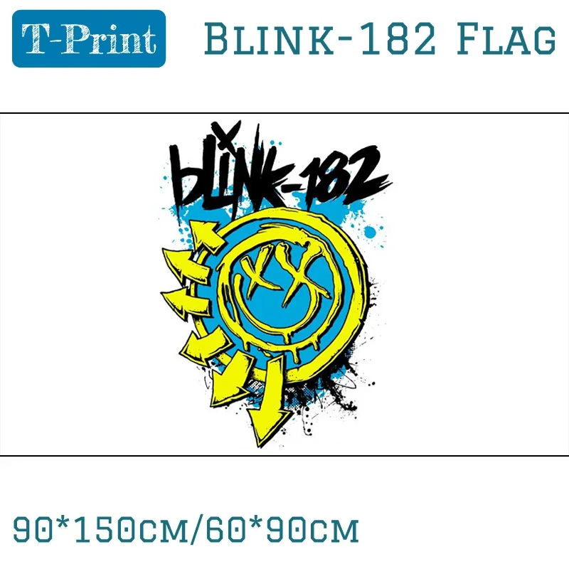 

3x5ft Blink 182 Punk Smile Small Size Cheerleader Banner Hand Drawn Flag Outdoor Ambience Flags