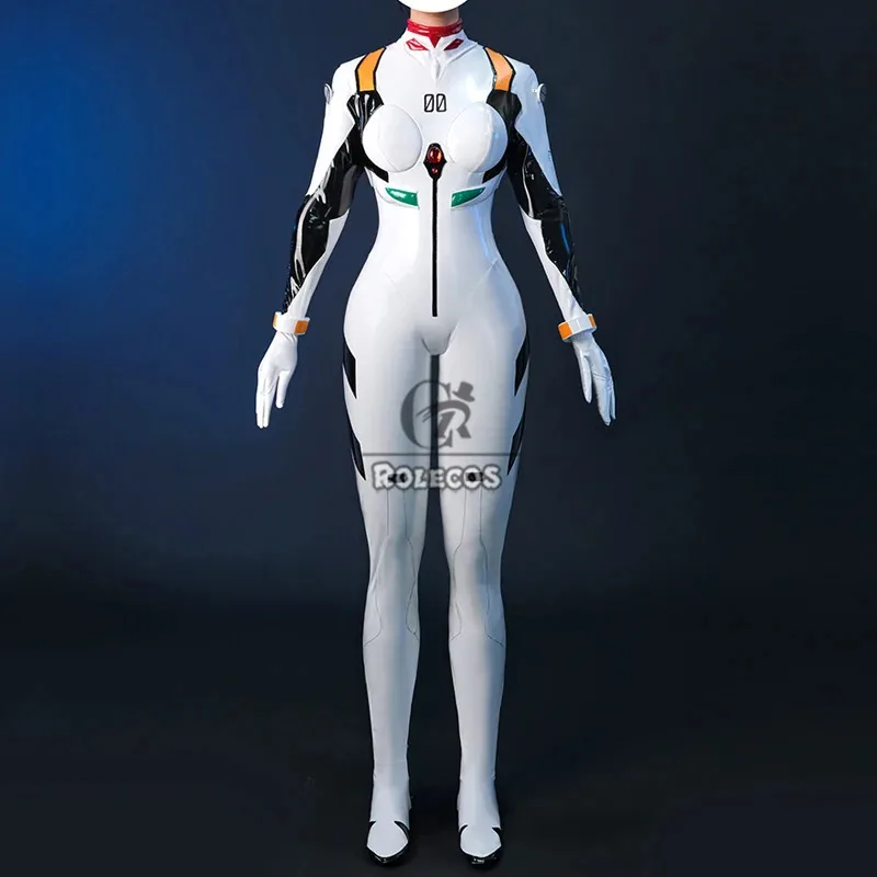 ROLECOS EVA Ayanami Rei Tuta da combattimento Costume Cosplay Ayanami Rei Costume Halloween Carnevale Festa Tuta per le donne Set completo