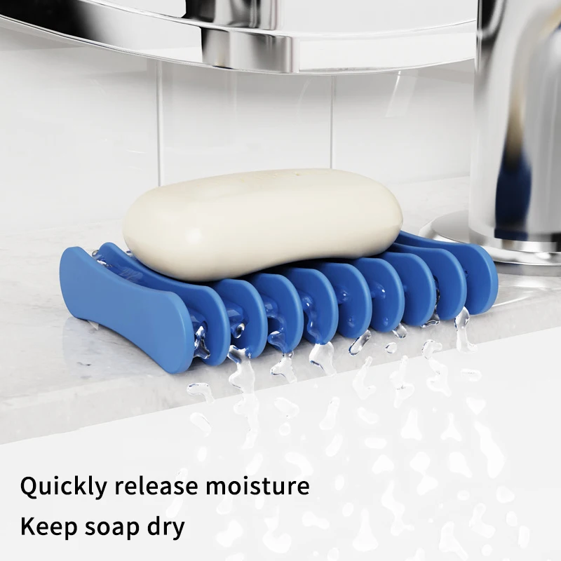 Perfect Innovative Easy To Clean Premium Silicone Self Draining Soap Dishes Compact And Soap Holder