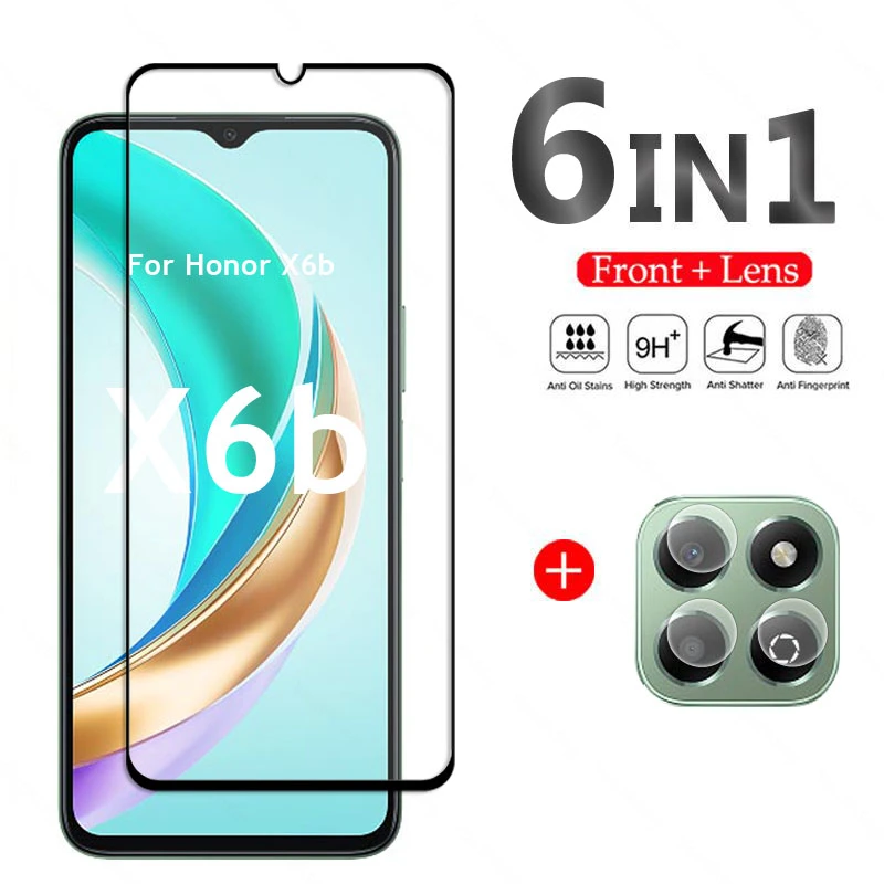 

For Honor X6B Glass Honor X6B Tempered Glass Full Cover Phone Screen Protector HD Lens Camera Film Honor X6B Glass