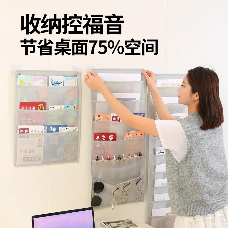 Door Hanging Organizer with Multiple Pockets, Large Capacity Storage Bag for Books Magazines Clothes Underwear, Dorm Home