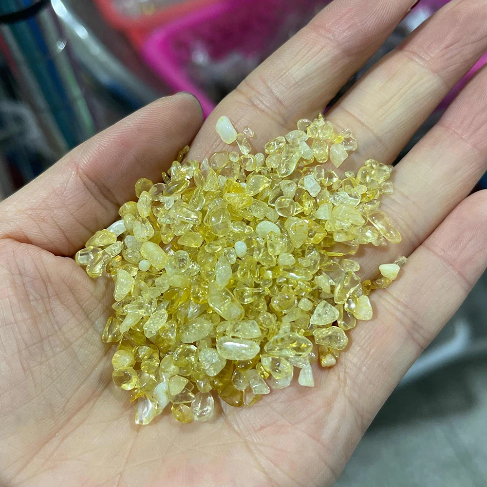 100g Natural Gravel Crystal Quartz Chip Bead Ornaments Irregular Energy Gem Stone Bead for Fish Tank Bonsai Decoration 5-7MM