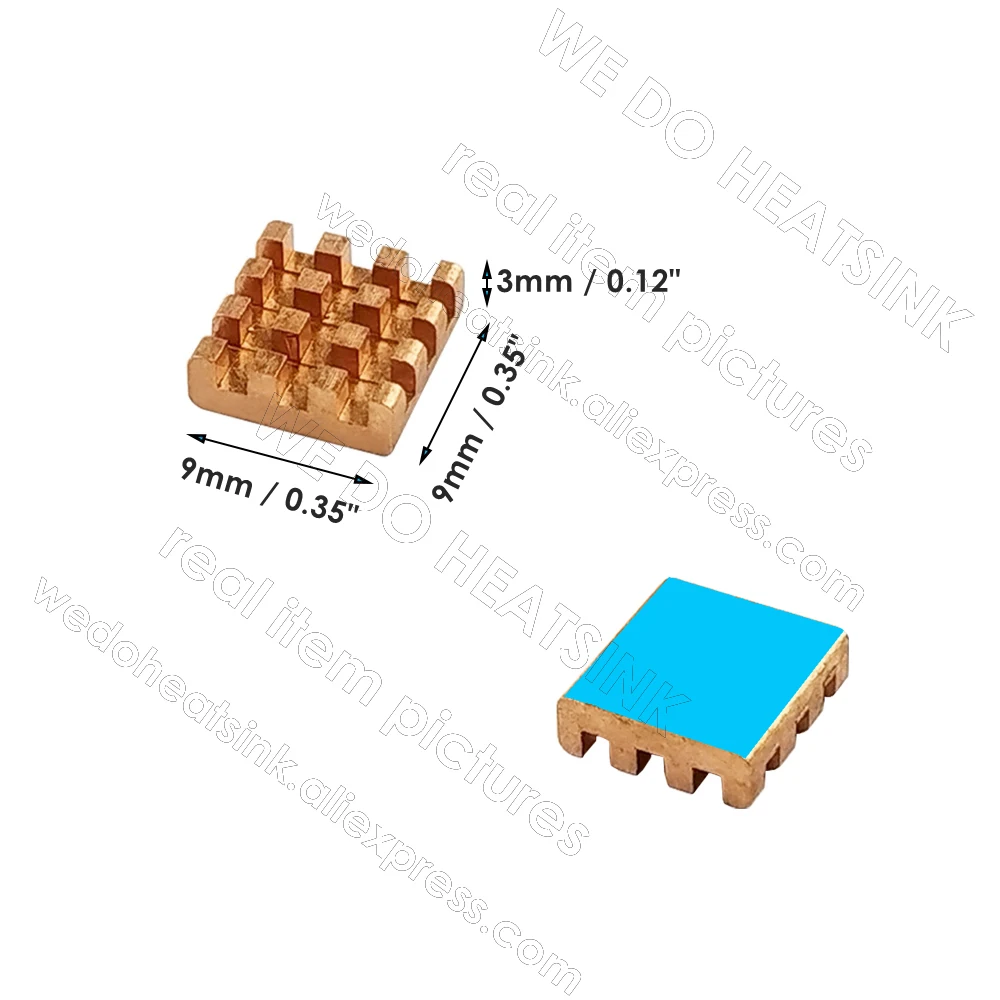 WE DO HEATSINK 9x9x3mm 9x9x5mm Without or With Thermal Pad Small Tiny DIY Square Pure Copper Heatsink Cooler Radiator