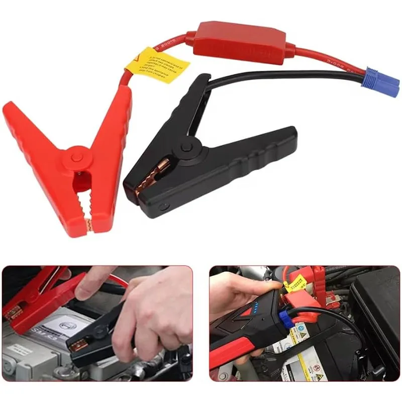 Jump Starter Cable with Clamps Booster Cable with EC5 Plug Connector and Prevent Reverse Charge Module for Car Jump Starter