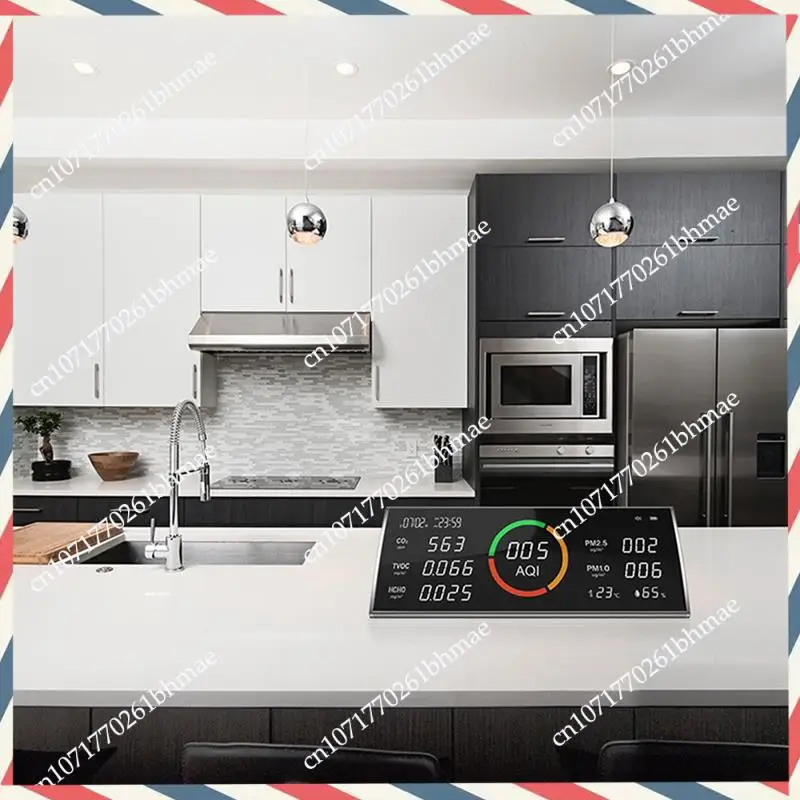 -A21Z Air Quality Monitor,Testing Carbon Dioxide Detector,Indoor CO2,TVOC,PM2.5,PM1.0,Temperature,Humidity&Time Display