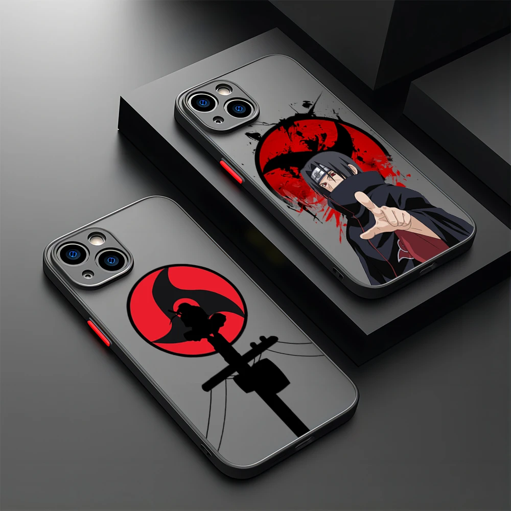 Animation narutos Uchiha Itachi Phone Case For iPhone 15 14 13 12 11 Mini Pro Max X XR 7 8 Plus Matte Transparent Back Cover