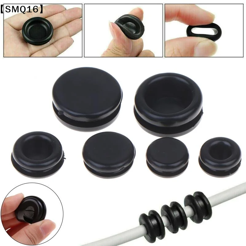 10/20Pcs Black Round Grommet Protective Coil Double-sided Rubber Firewall Hole Plug Retaining Ring Car Electrical Gasket【SMQ】