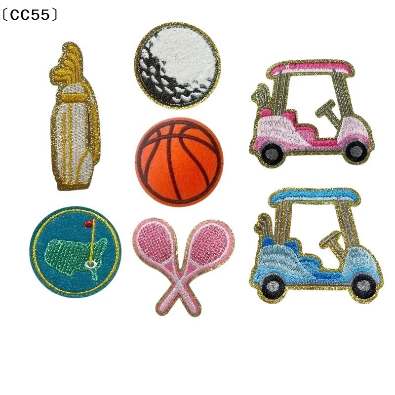 Golf Red Flag Number America 1 23 Embroidery Clothes Patch For Clothing Iron On Patch Punk Motif Applique DIY Accessory〔CC55〕