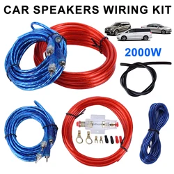 2000W 1500W Car Audio Speakers Wiring Kit 8GA 60AMP Subwoofer Amplifier Wiring Fuse Holder Wire Cable Vehicle Modification Parts