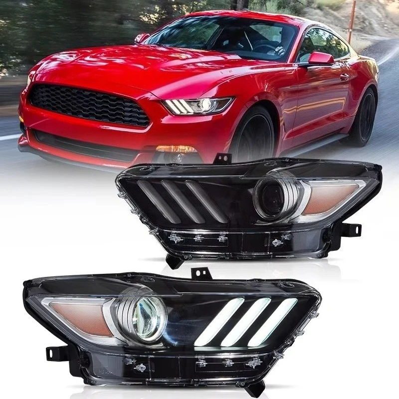 

Factory Wholesale Full LED Headlights Car HeadLight Assembly 2015 2016 202017 Head Lamp for Mustang