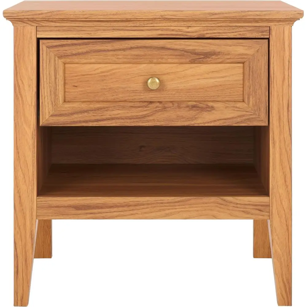Oak & Gold 2-Drawer Nightstand, Home Collection by Sondra