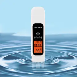 INKBIRD Instant Reading Water Quality Tester TDS EC Temperature 3-In-1 Water Tester for Domestic Water,Hydroponic Setups