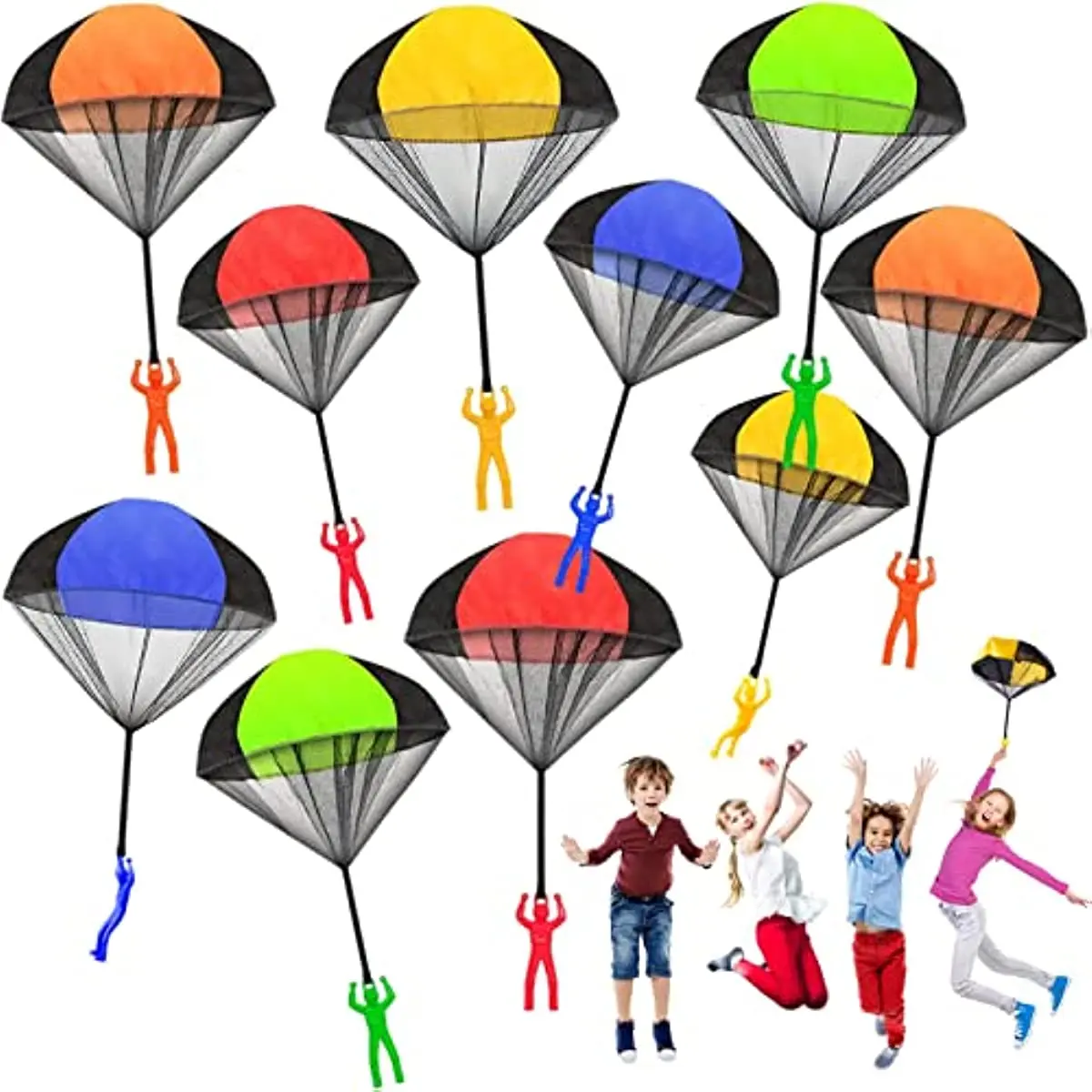 Kids Hand Throwing Parachute Toy Outdoor Funny Toys Game for Children Fly Parachute Sport Educational Games with Mini Soldier