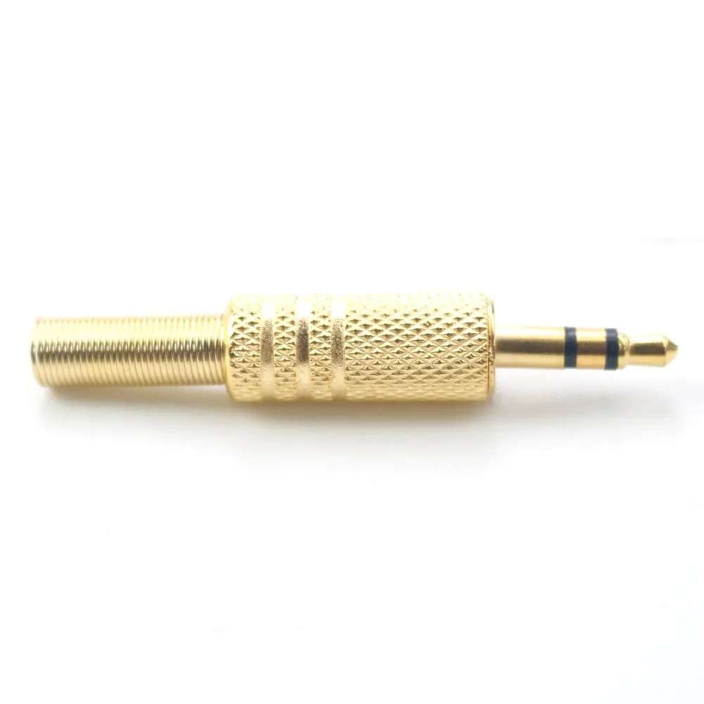 1pcs 3 Poles 3.5mm jack Plug Connector Stereo Metal 3.5 Plug & Jack Adapter With Spring Solder Wire Terminals