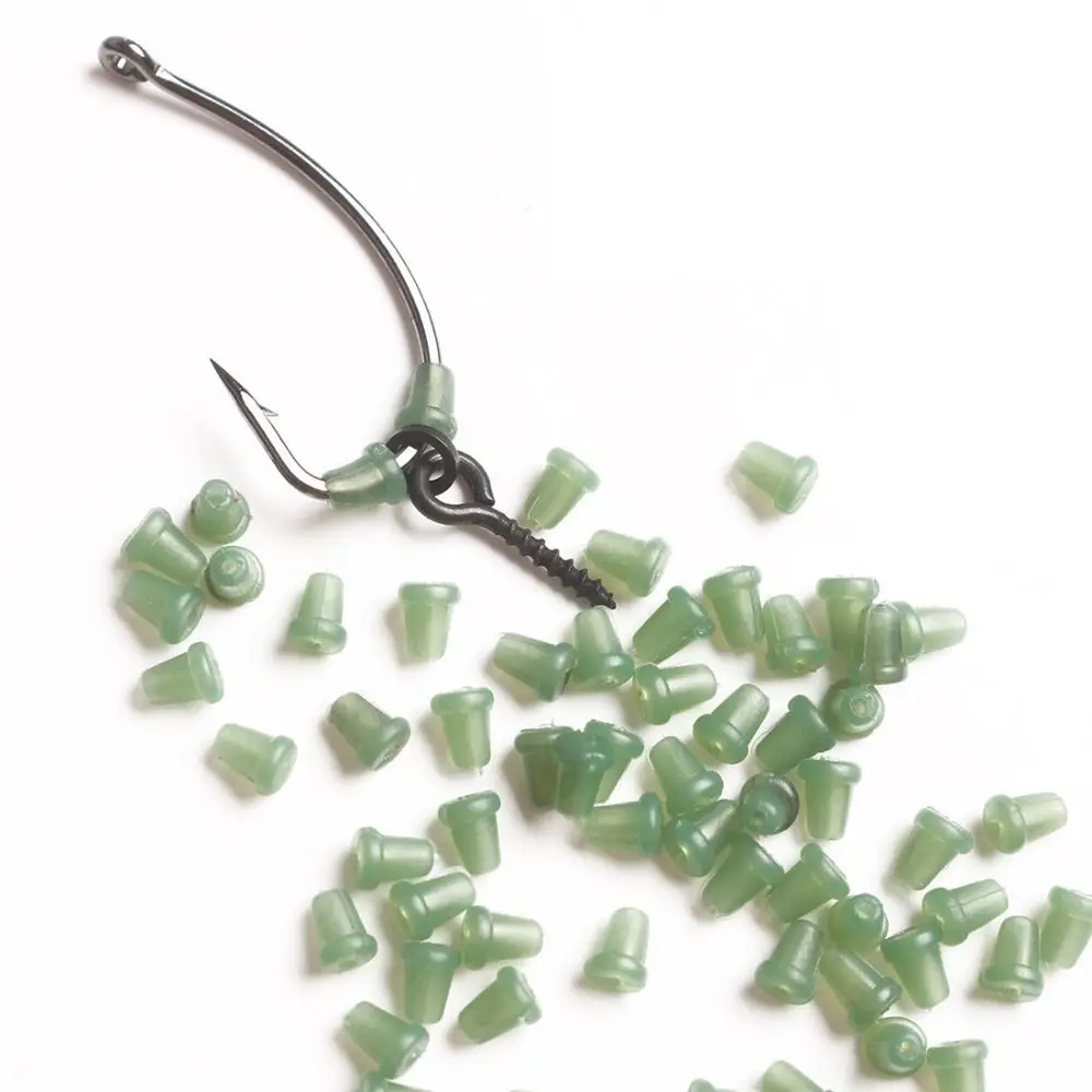50Pcs Screw Chod Rigs Fishing Hook Bait Stopper Rubber PVC Fishing Bait Screws Fishing Hook Beads Fishing Accessories