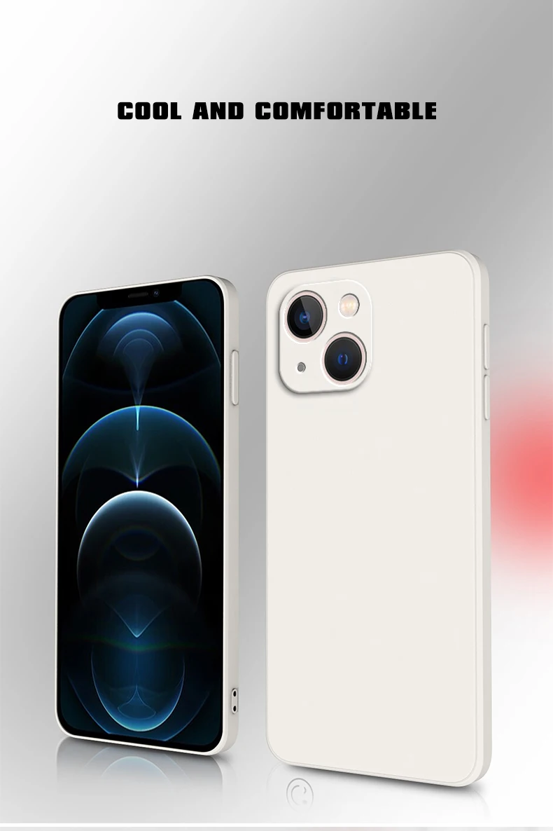 Neue quadratische Flüssigsilikon-Handyhülle für iPhone 14 13 7 8 Plus X XR XS 11 12 Pro Max SE 2020 Silikon-Schutzhülle – Detail 3