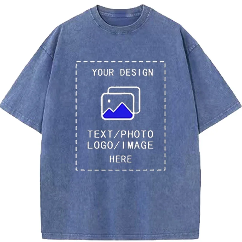 Vintage Loose T-shirt Men's Customized T-Shirt 100% Cotton Washed Style Team Gathering Gym Workout Fashion Street Daily Fit view 4
