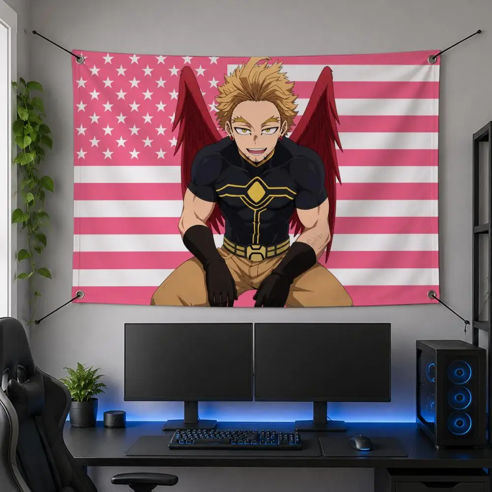 Anime K-Keigo Takami Hawks My Hero Academia Action Flags Flag Banner for Bedroom Dorm Party Home Living Room Wall Garden Gift
