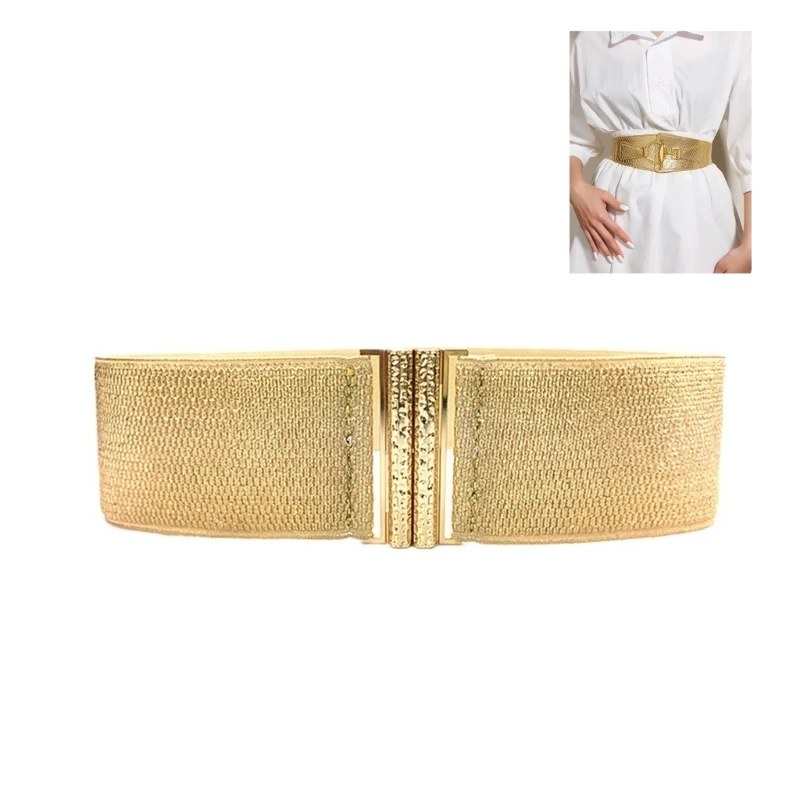 Party Wear Waspie Belt Female Teens Girls Elastic Gold Wide Belt Fashion Corset Dropship