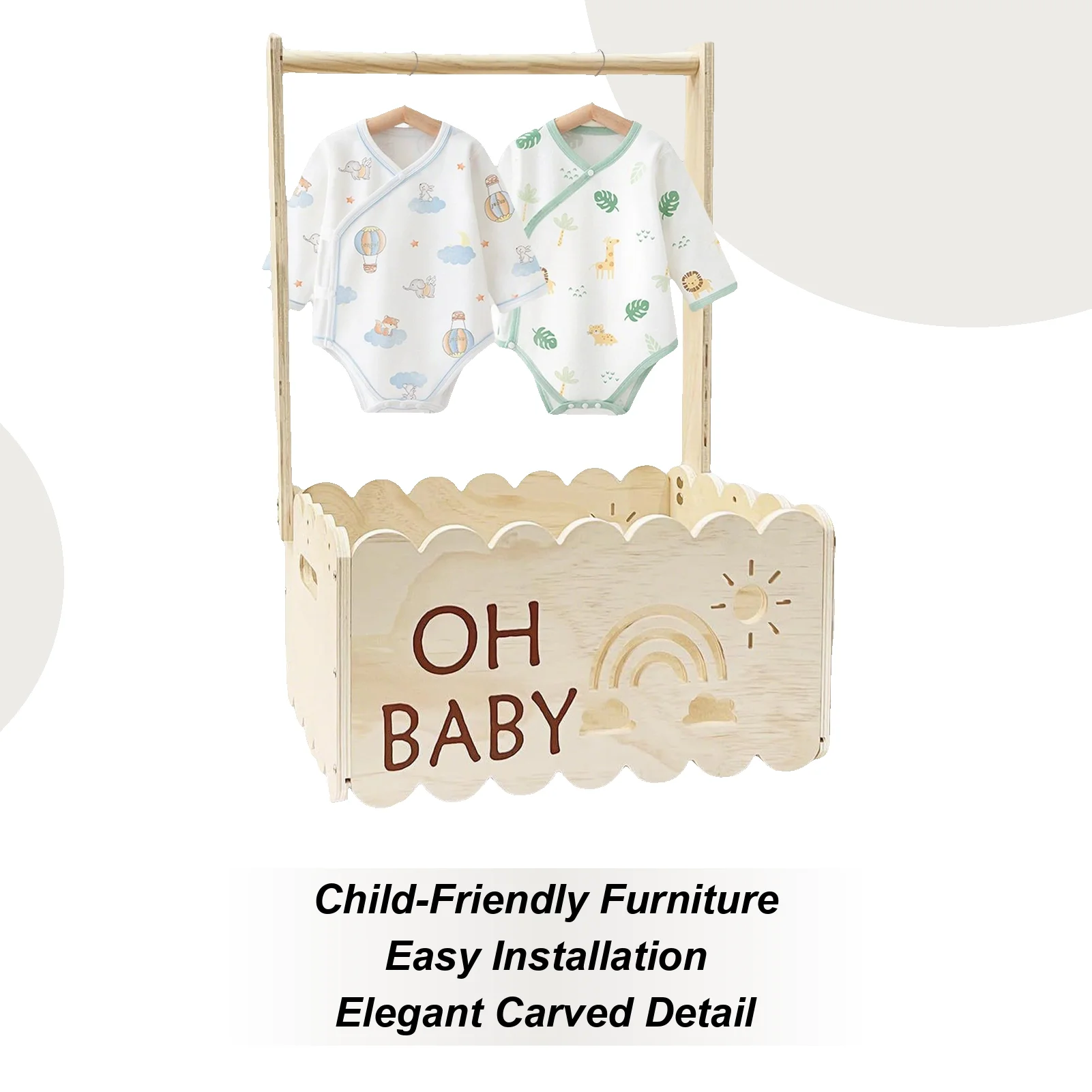 

Корзина для детского душа, деревянный ящик с ручкой, декоративные коробки для дочери, семейный дисплей для крещения, душ, беременность, друзья