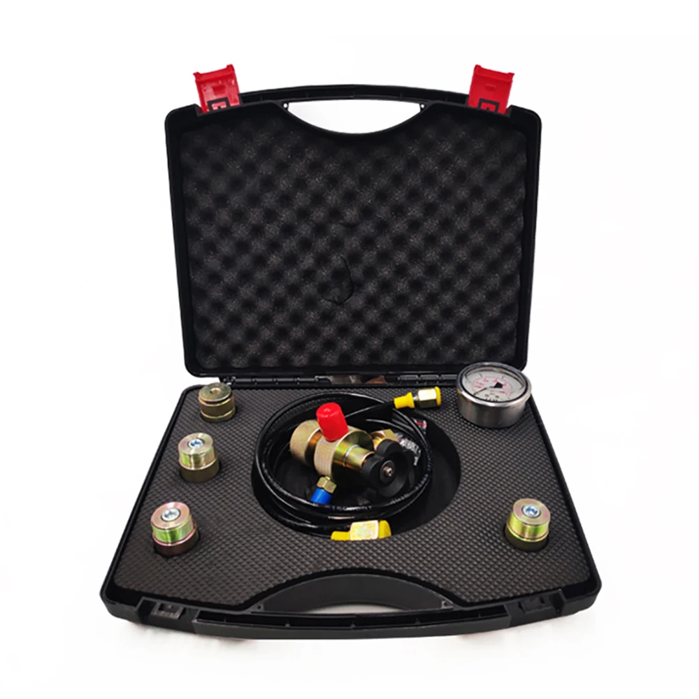 Pressure Gauge Test Kit Acumulador Hidráulico Válvula de Carregamento de Nitrogênio Cinco Tipos de Adaptadores 0400bar 6000psi