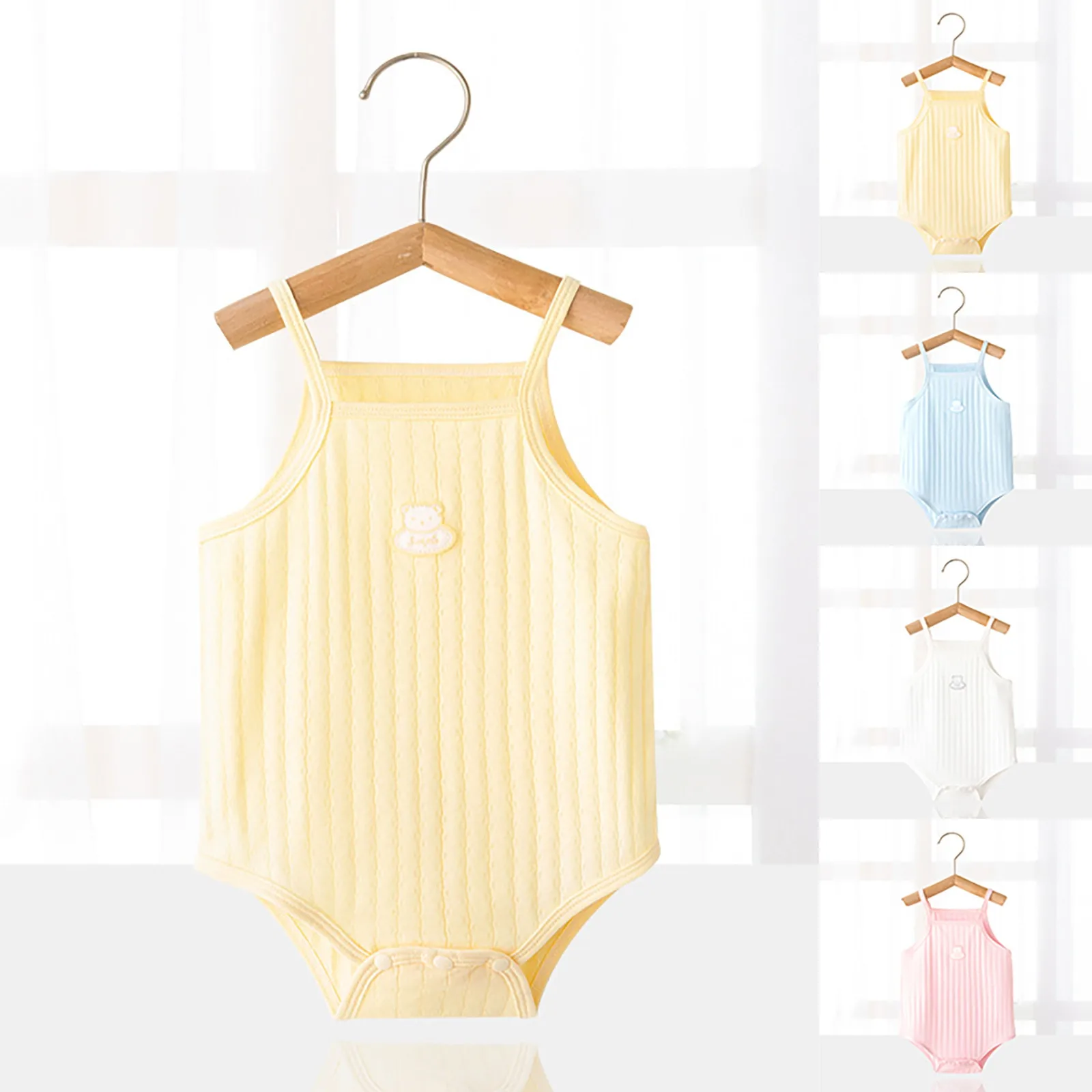 

Infant Boys Girls Rompers Summer Sleeveless Solid Color Romper Jumpsuit Newborn Summer Bodysuits Baby Clothing Girls Leotards