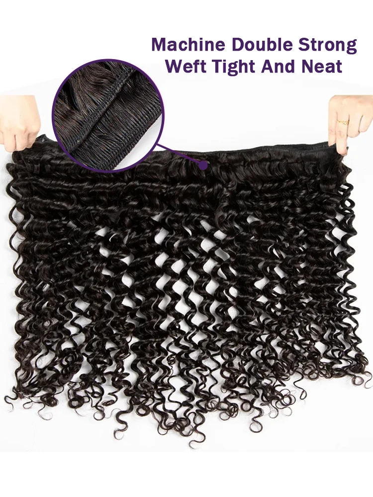 Rosabeauty 28 30 Inch Bundles Curly Human Hair Bundles Raw Virgin Remy Double Weft Wholesale Loose Deep Wave Hair Extensions