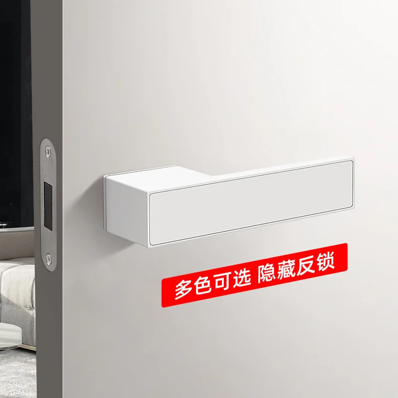 Modern minimalist ecological door locks can be embedded. Minimalist wooden door locks are white magnetic silent door locks.