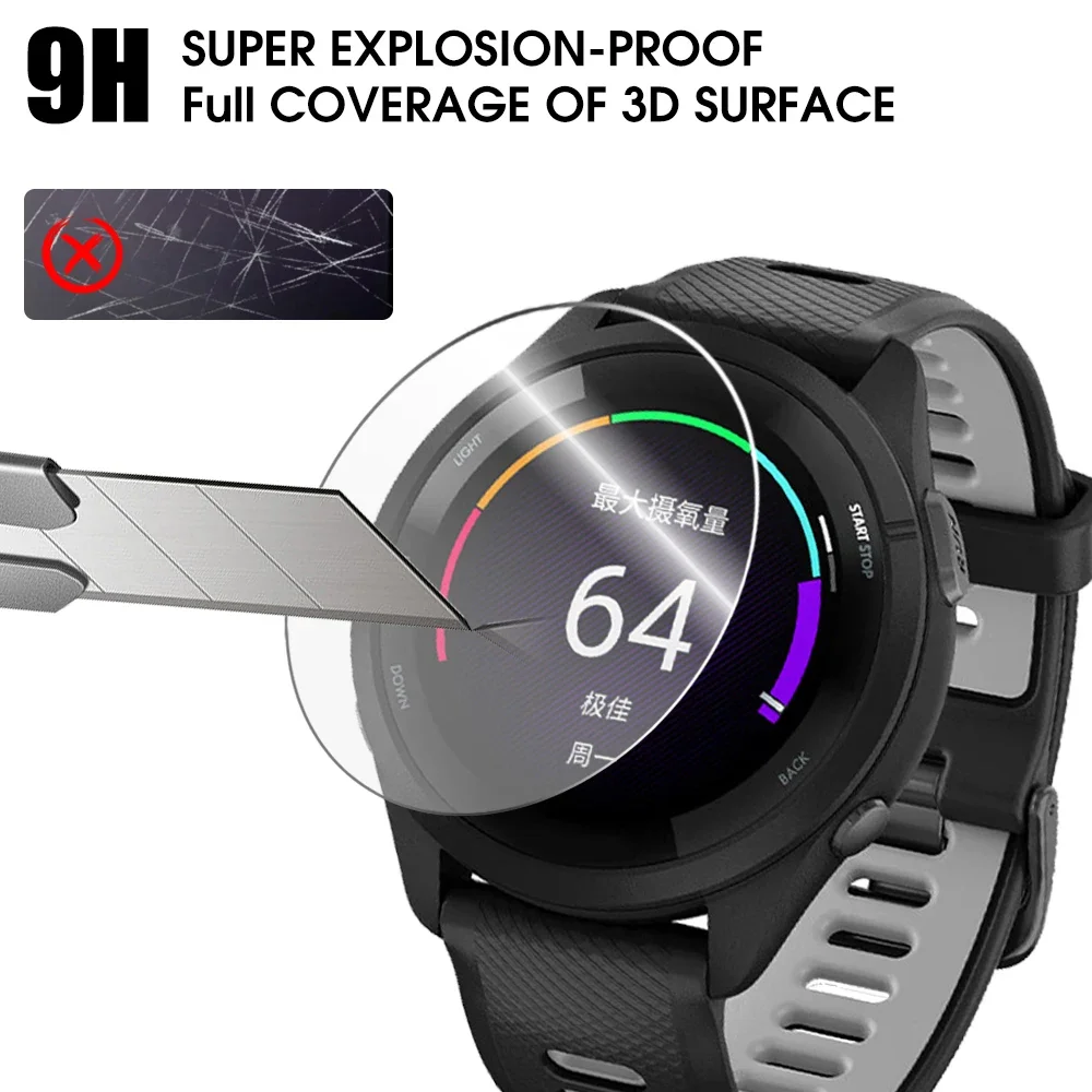 Glass For Garmin Forerunner 165 Full Cover Tempered Glass Films Screen Protector Anti-scratch Protection Smartwatch Accessories