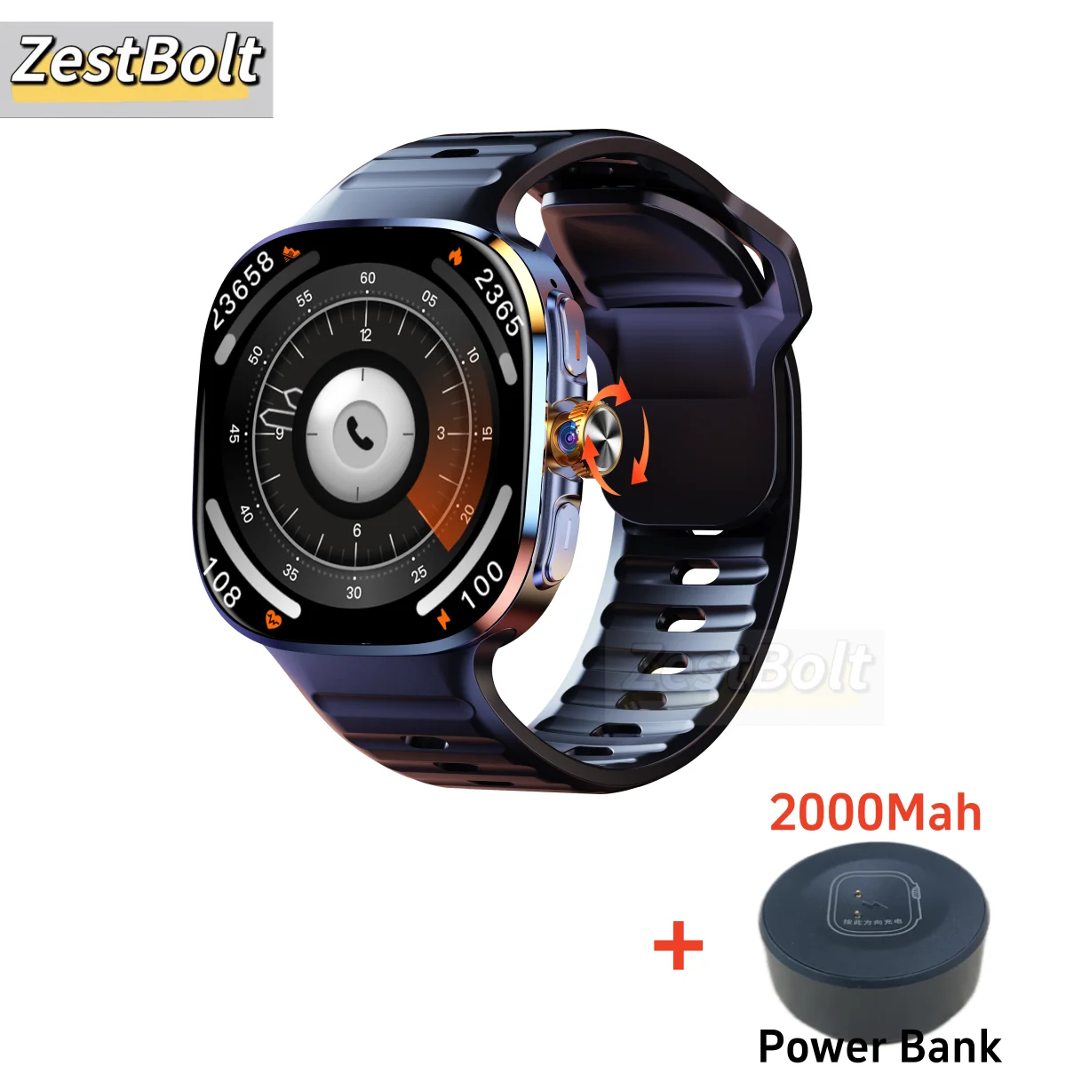 Nieuwe M99 5G mobiele versie smartwatch 2,4 inch Amoled groter scherm Android 10 smartwatch met roterende camera Sim-kaartsleuf WIFI