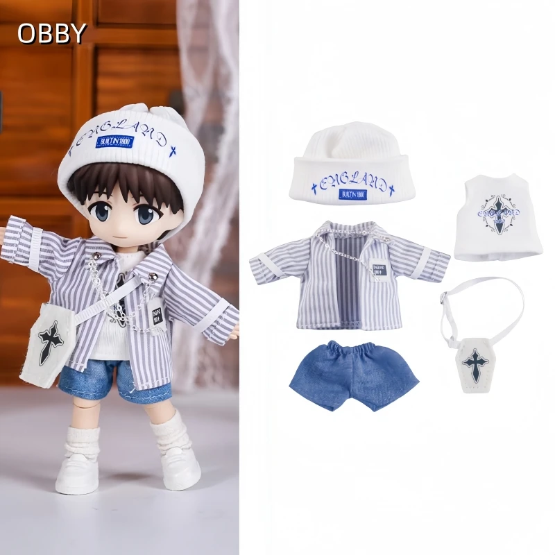 For Obitsu 11 Cool Guy 5pcs Doll Clothes Set For OB11 Gsc 1/12 Bjd Molly Asi 2.0 3.0 Body Doll Cloth NAGI Doll Outfit Clothes