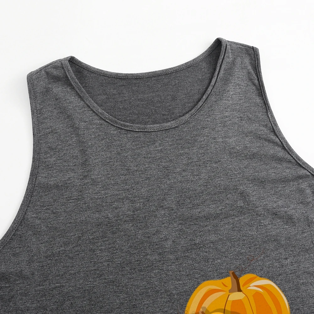 만화 Numpkin 장면 인쇄와 트렌디 한 민소매 탑 패션 데일리웨어 캐주얼 탱크 탑 편안한 여름 의류
