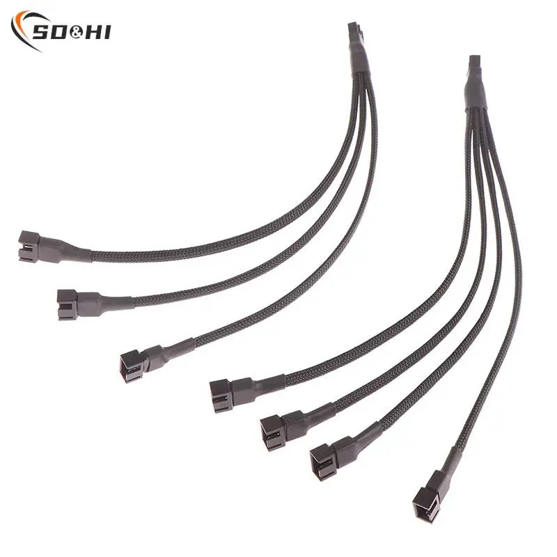 PWM Fan Splitter 4pin Adapter Cable 1 To 1 2 3 4 Computer CPU Fan Splitter PC Fan Extension Power Cable Fan Cooling Y Splitter