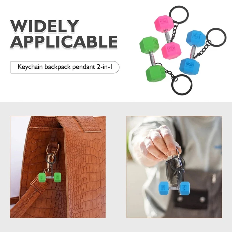 مصغرة الحديد لوحة كيرينغ بولي كلوريد الفينيل الاتجاه الجديد قطعة الوزن الحديد المفاتيح لعشاق الصالة الرياضية اللياقة البدنية هدية ظهره مفتاح السيارة قلادة #3