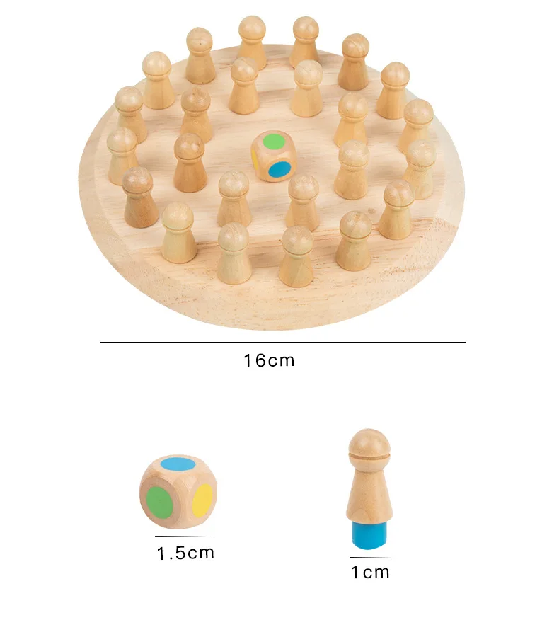 Kids Wooden Toy Puzzles Color Memory Chess Match Game Intellectual Children Party Board Games Baby Educational Learning Toys