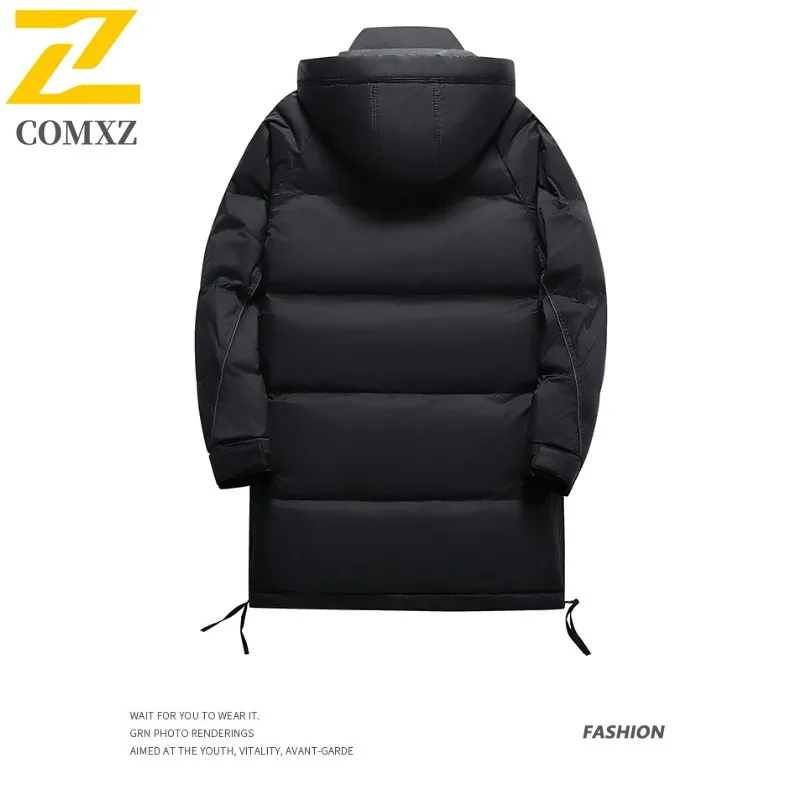 COMXZ メンズ パデッドジャケット 2025 防寒 新型 スキー ストリート 防風 ハイキング 中綿入りジャケット 暖かい アウトドア ロング丈ジャケット