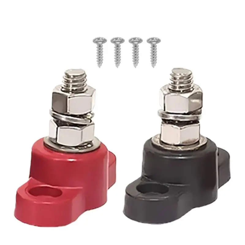 

Battery Junction Posts 1 Pair Terminal Block Single Stud Posts For Battery Junction Mounting Screws Included Vehicle