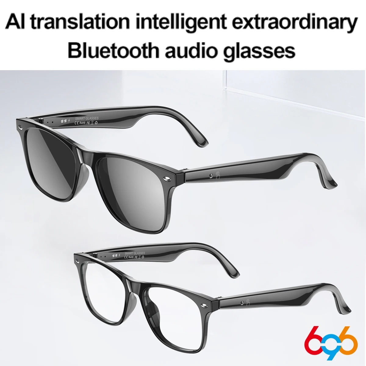 

Fashion AI Translation Intelligent Blue Tooth Glasses Call Waterproof Smart Glasses Voice Assistant Anti Blue-Light Sunglasses